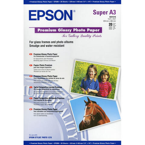 Epson Premium Glossy Photo Paper A3+ A3+  20 ark 255g